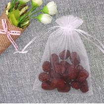 100 Saquinhos De Organza 9x12 Branco Fita Cetim