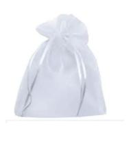 100 Saquinhos de Tule Organza 15X20 Branco Com fia Cetim 100 Saquinhos de Tule Organza 15X20 Branco Com fia Cetim