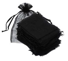 100 Saquinhos organza 30X40 preto lembrancia artesanato