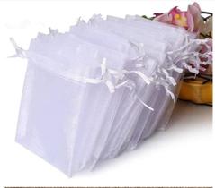 100 Saquinhos tule organza 10x15 Lembrancinha c/ Fita Cetim
