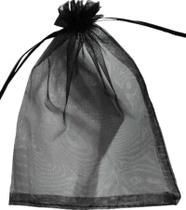 100 Saquinhos Tule Organza embalagem lembrancinhas 9x12 preto
