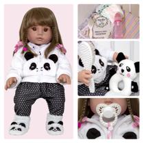 100% Silicone Menina Bebe Panda Enxoval Fada Madrinha Reborn