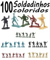 100 soldadinhos plasticos boneco militar miniatura guerra exército - TOYS