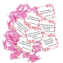 100 tag para drink com frases aniversario com pregador rosa
