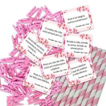 100 Tag para drink pregador e canudo frases aniversario rosa 100 Tag para drink pregador e canudo frases aniversario rosa