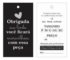 100 Tags Etiquetas Para Roupas Preto E Branco