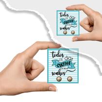 100 Tags para Brinco Com furo para encaixar o brinco Tam. 5x4,5 Cm