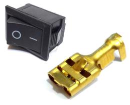 100 Terminais Encaixe Fêmea 6,3mm e 1 Chave TicTac KDC Preta