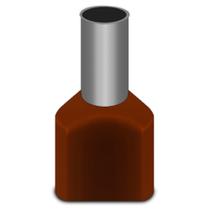 100 Terminal Pré-Isolado Tubular Duplo 10mm² Marrom TE1014