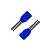 100 Terminal Tubular Ilhós De Emenda Isolada Azul 2,50mm