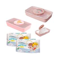100 Toalha De Lenço Umedecida Mamito Baby, Acompanha Porta Lenço Plasutil Tema Rosa 100 Toalha De Lenço Umedecida Mamito Baby, Acompanha Porta Lenço Plasutil Tema Rosa