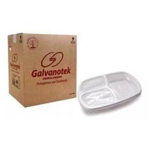 100 un Bandeja marmita + tampa 3 Divisória Galvanotek G 331 850 ml embalagem restaurante delivery resistente