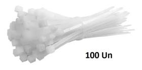 100 Un Cinta Plastica Nylon 10cm X 2,5mm Branca Hellermann