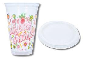 100 Un. De Copo P/ Milk Shake 550 Ml. + Tampa S/ Furo