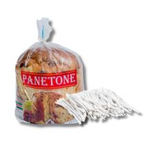 100 un de saco plastico p/ panetone 250g + 100 un fecho