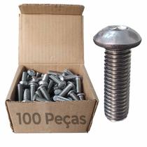 100 Un Parafuso Allen Cabeça Abaulada Inox 4x10mm Fio 0,7 MA