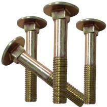 100 Un Parafuso Frances Aço M06 x 50 Cabeça Redonda Amarelo