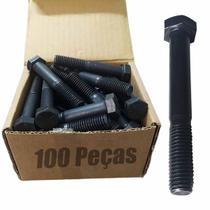 100 Un Parafuso Sextavado 08x55mm Aço 8.8 Rosca Parcial MA