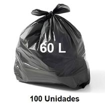100 Un Saco De Lixo 60l Preto