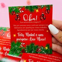 100 und Postal de Agradecimento ao Cliente Compra Cartão para Encomendas Natal - Loja Bellarte