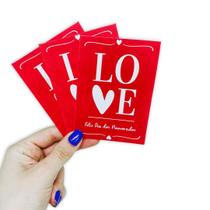 100 unds. Tag Cartão de Agradecimento - Pacote com 100 Peças - Dia dos Namorados LOVE -