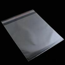 100 unid Saco Plástico Adesivado Transparente p/ Box de CD