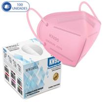 100 Unidades de Máscaras KN95 Descartáveis Rosa com Filtro W