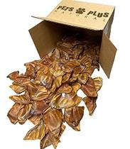 100 Unidades de Orelha de Porco Natural Jumbo para Cães - Pets Plus