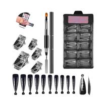 100 Unidades de Pontas de Unhas em Gel UV e Acrílico - Kit Completo de Manicure