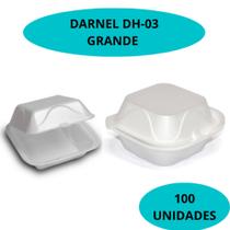 100 Unidades Hamburgueira Embalagem de Isopor Para Hamburguer Sanduíche Batata Frita - GRADE H 03 - DARNEL