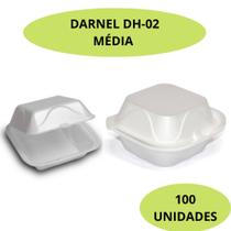 100 Unidades Hamburgueira Embalagem de Isopor Para Hamburguer Sanduíche Batata Frita - MEDIA H 02 - DARNEL