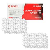 100 Unidades Lampada T10 Pingão Automotiva Esmagada Lanterna Meia Luz Posição Placa 2825 12V 5W 100 Unidades Lampada T10 Pingão Automotiva Esmagada Lanterna Meia Luz Posição Placa 2825 12V 5W