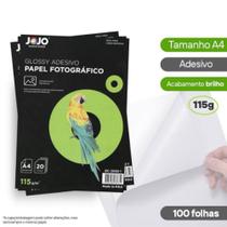 100 unidades papel fotografico adesivo - JOJO
