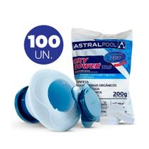 100 unidades pastilha 200g astralpool 5 em 1 com flutuador para manutenção de piscina