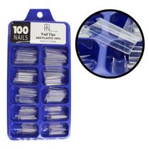 100 Unidades Unha Tips Tipo Curvatura C Bailarina Transparente Alongamento Manicure - Fan Nails