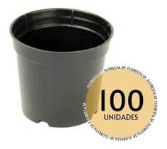 100 Vasos Pote 6 Plástico Rígido Preto p/ Suculentas e Mudas