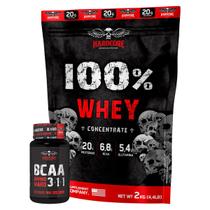 100% Whey Concentrate 2kg Doce de Leite + Bcaa 60 cápsulas - Hardcore Sports Nutrition