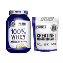 100% Whey Concentrate Leite 900g + Creatina 300g Profit