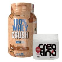 100% Whey Crush 900g - S/ Lactose - Under Labz + Creatina 100% Pura - 200g - Lavitte