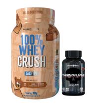 100% Whey Crush 900g - S/ Lactose - Under Labz + Thermo Flame - 120 Tabs - Black Skull