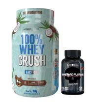100% Whey Crush 900g - S/ Lactose - Under Labz + Thermo Flame - 120 Tabs - Black Skull