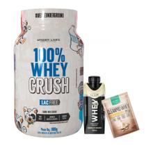 100% Whey Crush 900g - S/ Lactose - Under Labz + Whey Shake - 250ml - Dux (Variado) + Dose