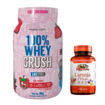100% Whey Crush - 900g - Under Labz - S/ Lactose, Glúten + Laranja Moro - 60 Cáps - Rei Terra