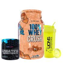 100% Whey Crush Pote 900g - Under Labz + Creatina Monohidratada 300g - Under Labz + Coqueteleira Cores Sortidas