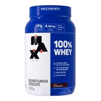 100% Whey Max Titanium Sabor Chocolate com 21g de Proteína 900g