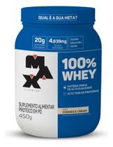 100% Whey Max Titanium Suplemento Em Pó - 450g