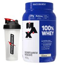 100% Whey Pote - 900g - Max Titanium + Coqueteleira - Integralmédica