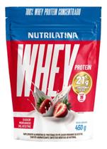 100% Whey Protein Concentrado 450g Nutrilatina Morango Sabor:Morango Sillvestre