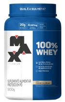 100 Whey Protein Max Titanium Suplemento em Pó Pote Morango Cookies Chocolate Baunilha