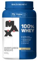 100 Whey Protein Max Titanium Suplemento em Pó Pote Morango Cookies Chocolate Baunilha